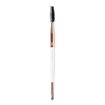 image of Brushworks - White & Rose Gold Brow Duo Brush