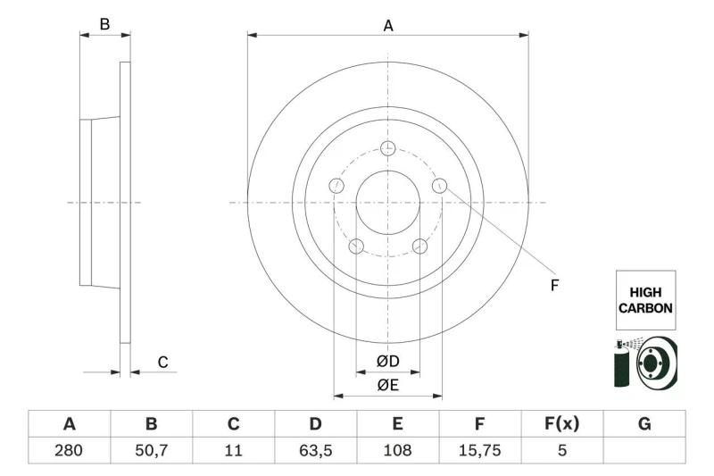 Image of Brake disc Bosch 0 986 479 G71