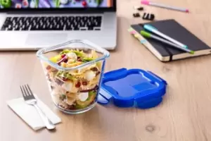 Image of Pyrex Cook & Go Glass Pasta Box with Lid, 0.8L, 12x12x12cm, Transparent
