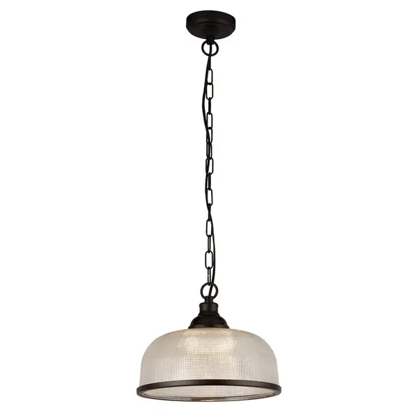 Image of Searchlight Highworth Glass Ceiling Pendant Light - Black