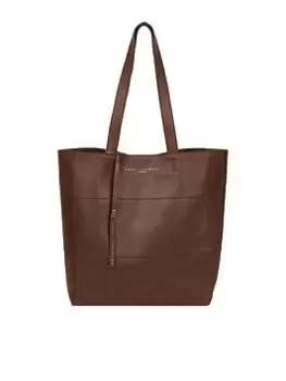 image of Pure Luxuries London Ashurst Large Magnetic Open Top Leather Tote Bag - Ombre Chestnut, Brown, Women