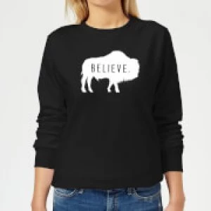 Image of American Gods Believe Buffalo Womens Sweatshirt - Black