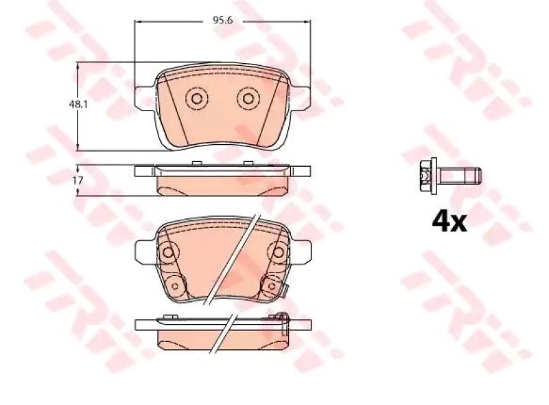 Image of Brake pad set TRW GDB2093