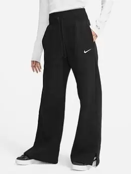 image of Nike Womens W Nsw Phnx Flc Hr Pant Wide - BLACK, Black, Size L, Women