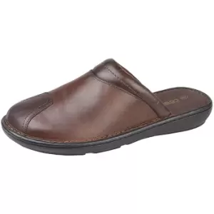 Image of Roamers Mens Leather Clogs (8 UK) (Brown)
