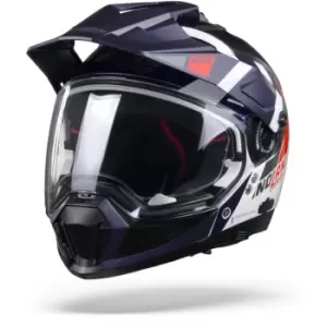 Image of Nolan N70-2 X Decurio 33 Metal White Blue Silver Red 3XL