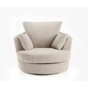 Image of Canolo Luxury Swivel Chair Jumbo Cord Cream