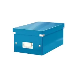 image of Leitz WOW Click & Store DVD Storage Box. With label holder. Blue.