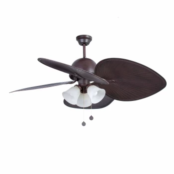 Image of Cuba Large Ceiling Fan Wood, Dark Brown - Optional LED Light Sold Separately