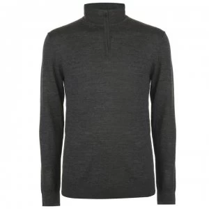 image of Linea Thames Merino Funnel Neck Jumper - Charcoal