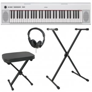 image of Yamaha NP12 Electronic Keyboard Bundle - White