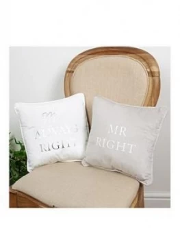 Image of Mr Right & Mrs Always Right Cushions
