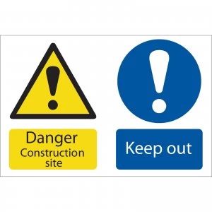 Image of Draper Danger Construction Site Keep Out Sign 600mm 400mm Standard