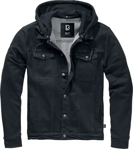 Image of Brandit Cradock Denim Hooded Vest Jeans Jacket Black XXL Men