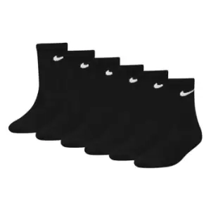 image of Nike 6 Pack of Crew Socks Childrens - Black