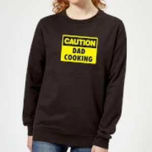 Image of Caution Dad Cooking - Black Womens Sweatshirt - 3XL - Black