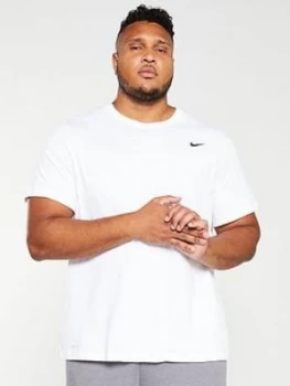 image of Nike Plus Size Solid Crew Neck T-Shirt - White