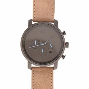 image of MVMT Chrono Leather Watch - Black/Tan