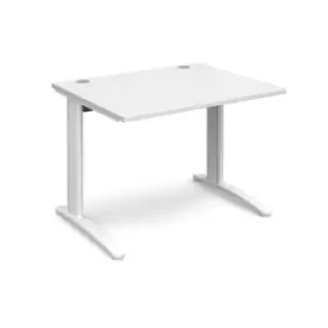 image of Office Desk Rectangular Desk 1000mm White Tops With White Frames 800mm Depth TR10