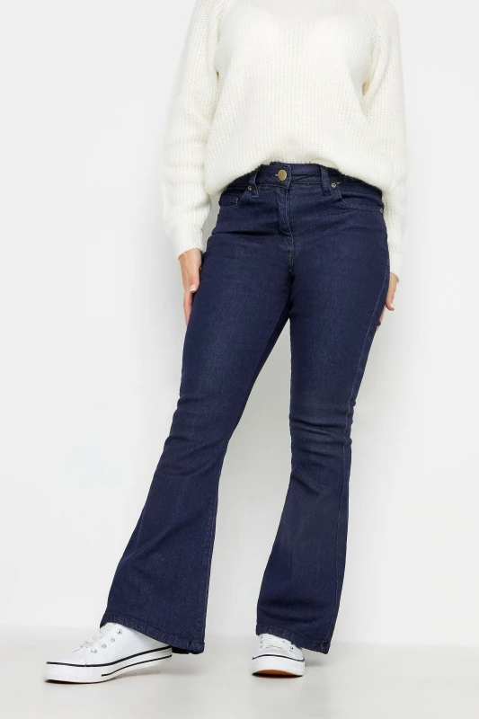 Image of PixieGirl Womens Petite Kickflare Jeans in Blue Size: 16 Blue Female 16