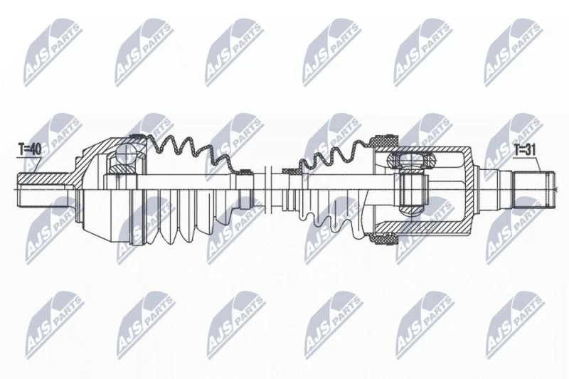 Image of NTY NPW-FR-155 Drive shaft Automatic Transmission, Front Axle Left Drive Shaft (13)