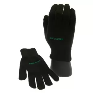 Image of Celtic FC Childrens/Kids Knitted Gloves (One Size) (Black/Green)