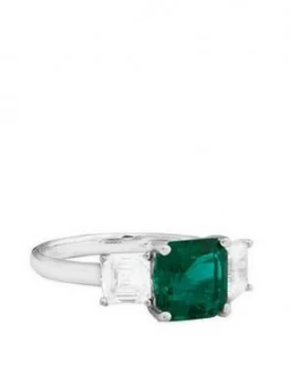 image of Simply Silver Sterling Silver Cubic Zirconia Emerald Asscher Ring