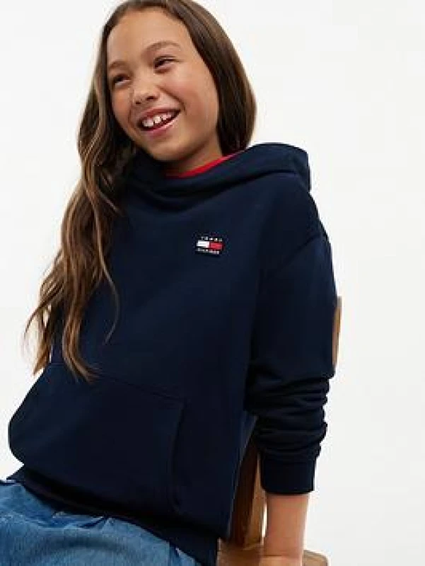 Image of Tommy Hilfiger Kids Heritage Flag Overhead Hoodie OTH Hoodies 4Y Blue 53919018135