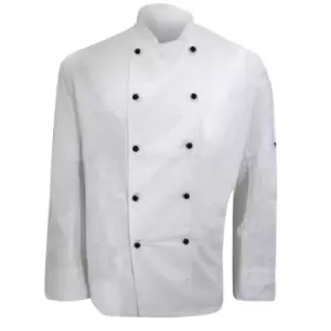 Image of Dennys Mens Lightweight Long Sleeve Chefs Jacket / Chefswear (L) (White)