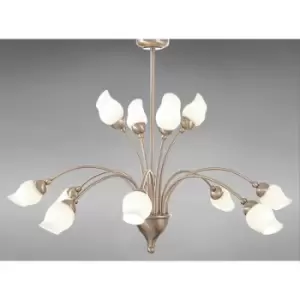 image of Rimini 12-Light Antique Copper/Opal Glass Pendant