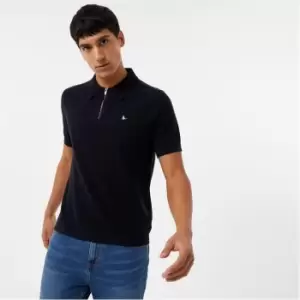 image of Jack Wills Plain Zip Polo - Black