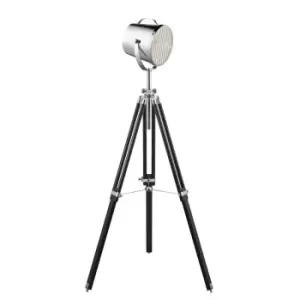 image of Studio 1 Light Adjustable Stage Lamp Chrome, Black, E27