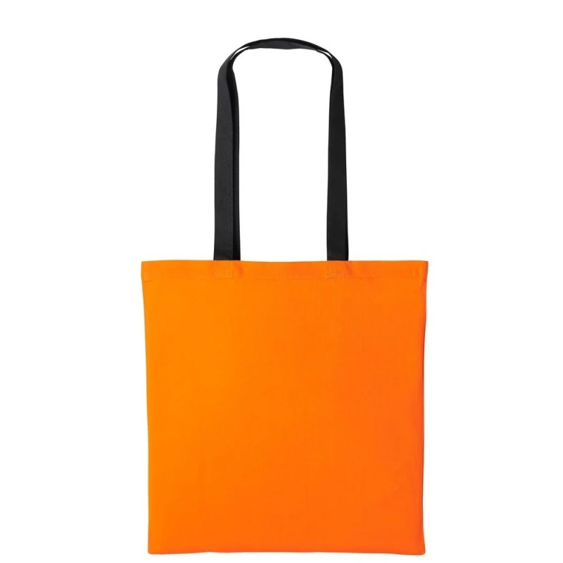 Image of Nutshell Womens Varsity Cotton Shopper Long Handle Tote in Orange Orange Female One Size