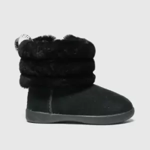 Image of UGG Black Fluff Mini Quilted Girls Toddler Boots