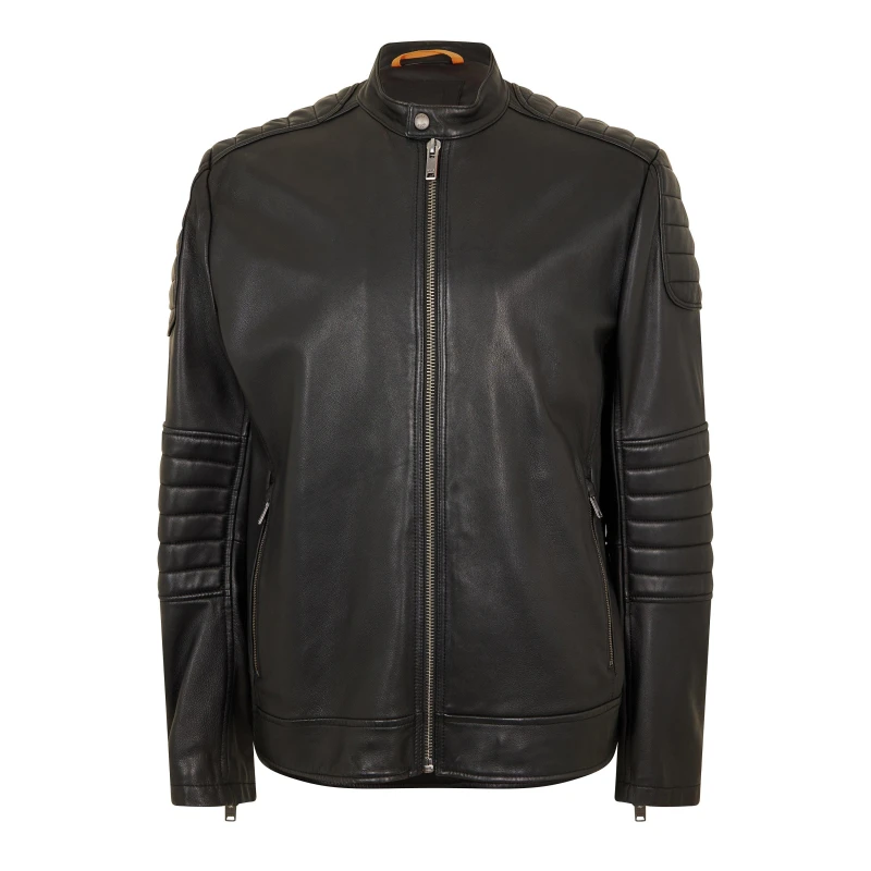 Image of Boss Mens Jolur Leather Jacket Black male 38 (48)