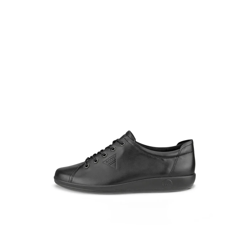 Image of Ecco Soft 2.0 Leather Womens Lace Up Shoes - Black - Size:UK 5-5.5
