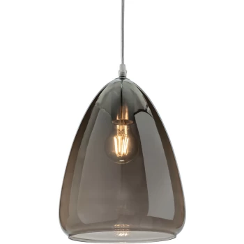 image of Firstlight - Willis Dome Pendant Light Chrome with Smoked Glass