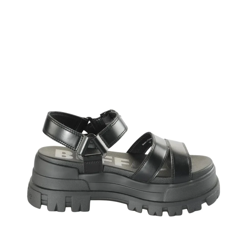 Image of Buffalo Womens wedge sandals Buffalo Aspha - Vegan Nappa Noir Female 39