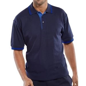 Image of Click Workwear Polo Shirt Two Tone 220gsm XL NavyRoyal Blue Ref