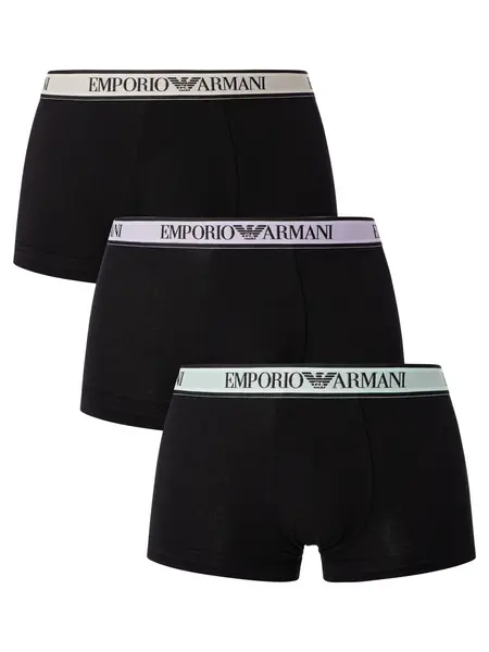 Image of Emporio Armani 3 Pack Trunks Black XXL