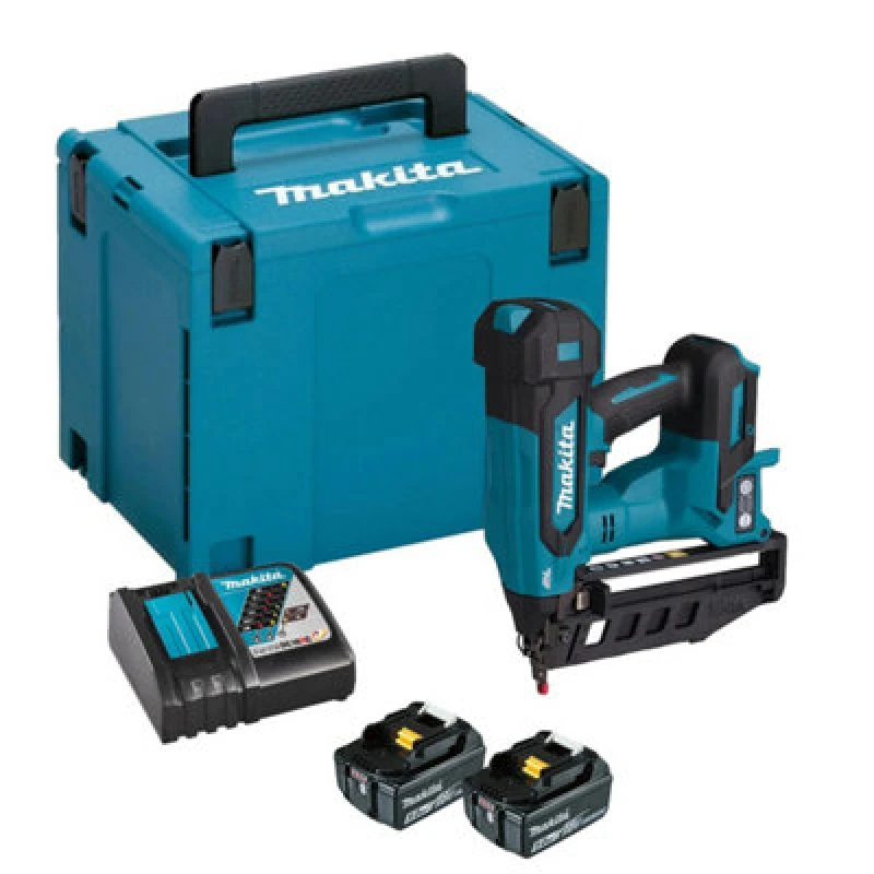 Image of Makita DBN601 18v LXT Cordless Brushless 16 Gauge Stright Finishing Nailer DBN601RTJ Batteries: 2 x 5ah Li-ion