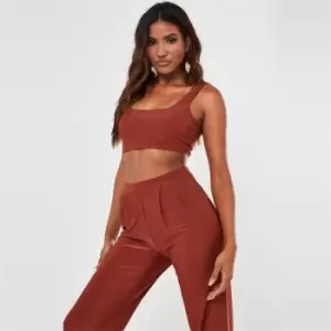 image of Missguided Slinky Crop Top - Orange