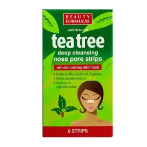 Image of Beauty Formulas Tea Tree Deep Cleansing Nose Pore Strips 6 pcs