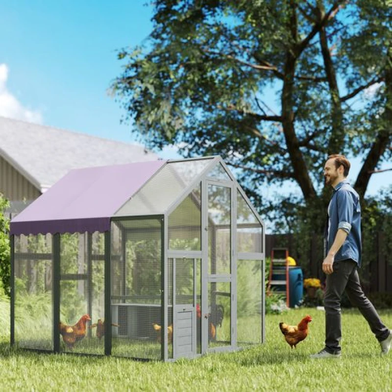Image of PawHut PawHut Large Walk In Chicken Run for 6-8 Poultries, 1.7 x 1.8 x 1.8 m