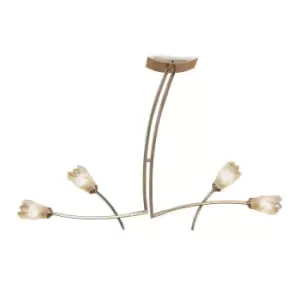 Image of Pietra Linear Pendant 2 Arm 4 Light G9, Antique Brass