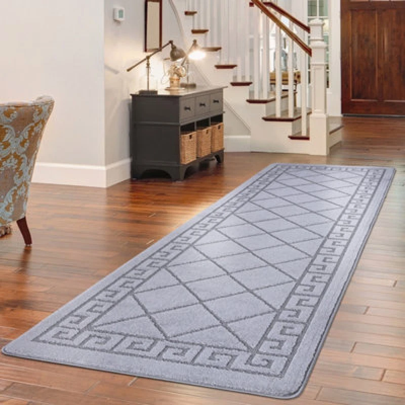 Image of Smart Living Smart Living Tribela Heavy Duty Machine Washable Hallway Kitchen Non Slip Door Mat in Dark Grey Size: 60cm x 220cm Dark Grey 60cm x 220