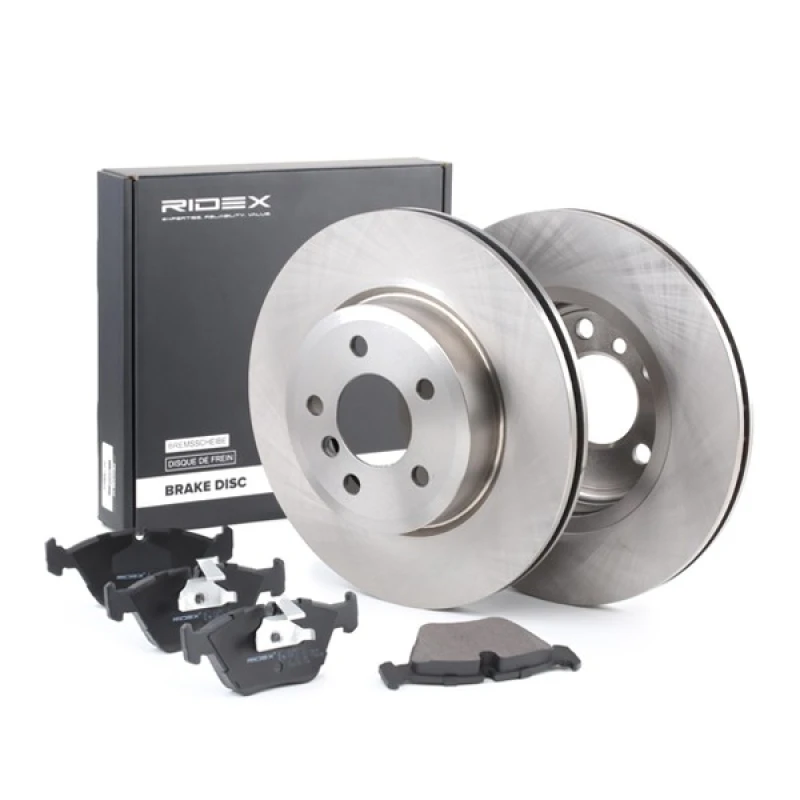 Image of RIDEX 3405B0289 Brake disc and pads set Front Axle, Brake Disc Type: Vented Brake Set,disc brakes (3405)