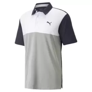 Image of Puma Cloudspun Colourblock Polo Mens - Blue