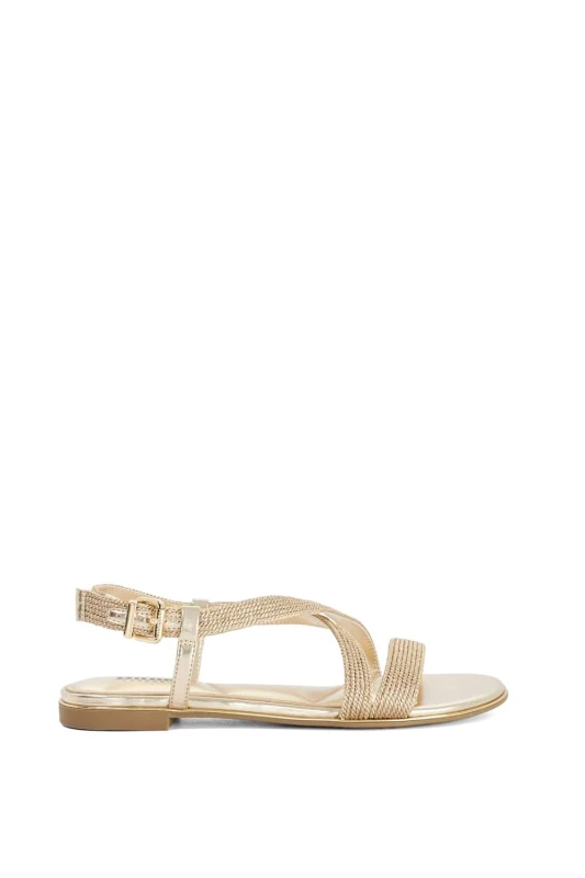 Image of Dune London Womens 'Lope' Sandals in Metallics Size: 6 Metallics Female 6