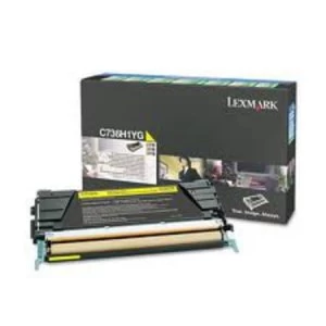 image of Lexmark C736H1YG Yellow Laser Toner Ink Cartridge